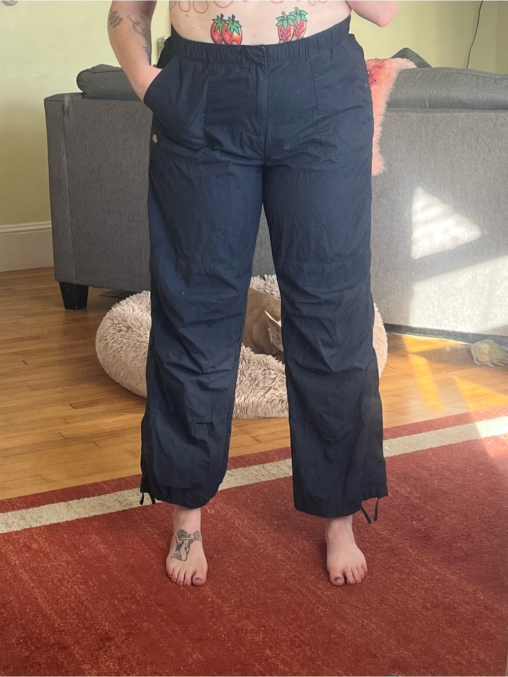 DICKIES Navy Cargo Pants with Adjustable legs